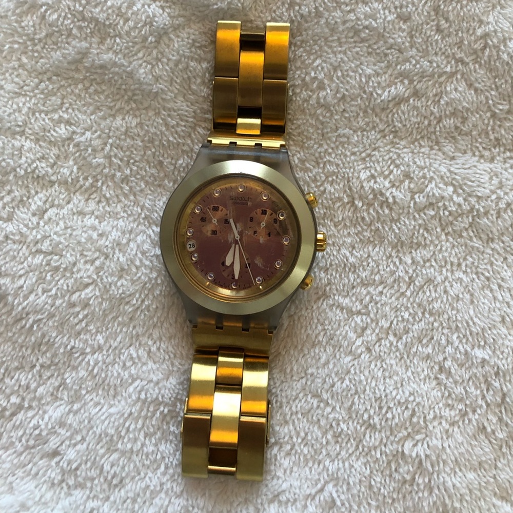 Gold Swatch Watch